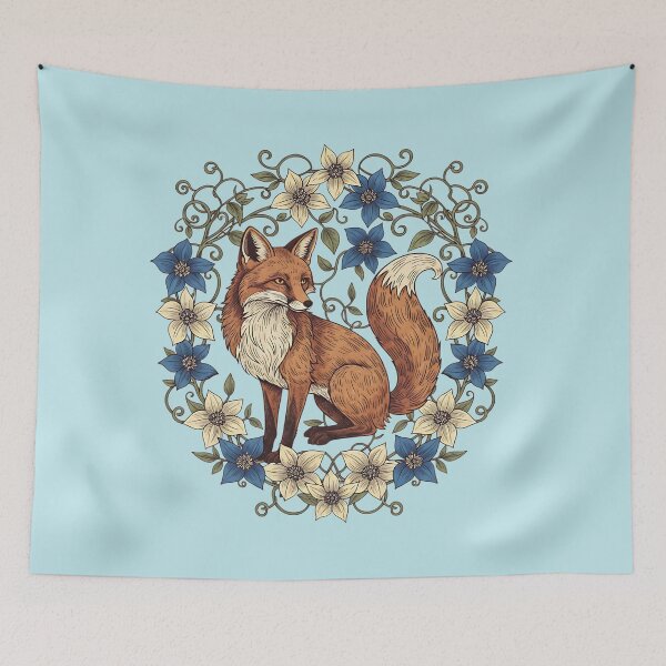 Item preview, Red Fox Floral Art for Nature and Fox Lovers designed and sold by BirdsnStuff.