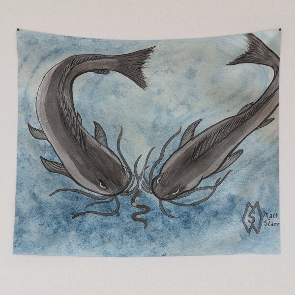 Item preview, Catfish fishing  designed and sold by Matt Starr Fine Art .