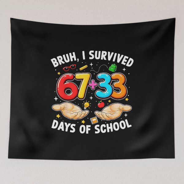 Item preview, BRUH, I SURVIVED 67+33 DAYS OF SCHOOL 100 Days of School Meme Celebration designed and sold by gladysenglish.