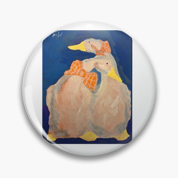 Item preview, Two Ducks in Orange Bowties Hand Painted designed and sold by HouseplantsAndScamps.