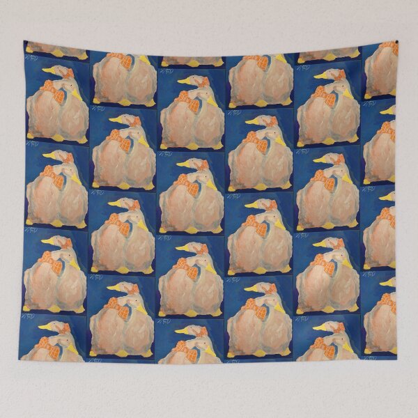 Item preview, Two Ducks in Orange Bowties Hand Painted designed and sold by HouseplantsAndScamps.