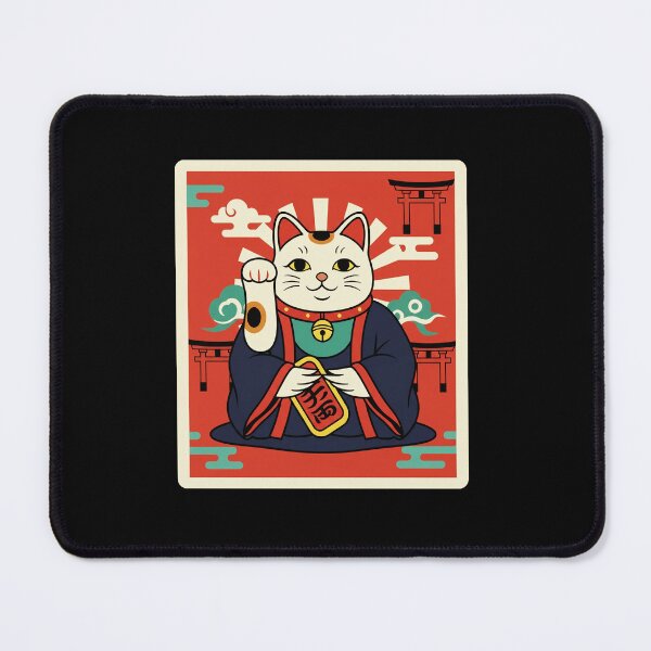 Item preview, Maneki Neko Red Lucky Cat Japanese Art designed and sold by JordynLadukeg65.