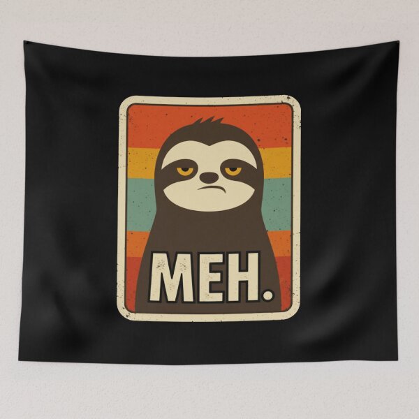 Item preview, MEH. Sloth Illustration Relatable Attitude Art designed and sold by JEFDodsonArt.