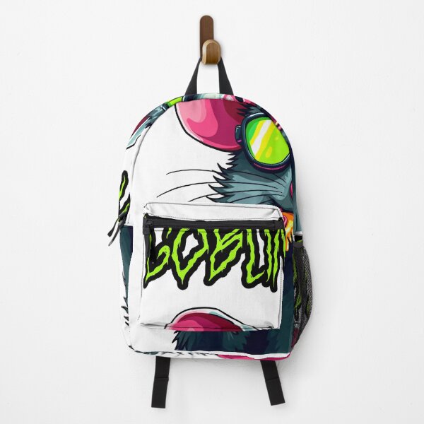Item preview, Goblin Mode Neon Rat Eating Pizza - Cyberpunk designed and sold by The Grumpy Pet Club.