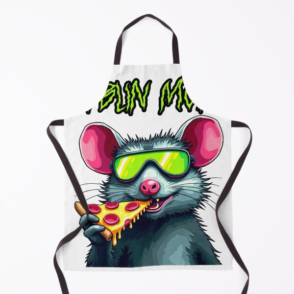 Item preview, Goblin Mode Neon Rat Eating Pizza - Cyberpunk designed and sold by The Grumpy Pet Club.