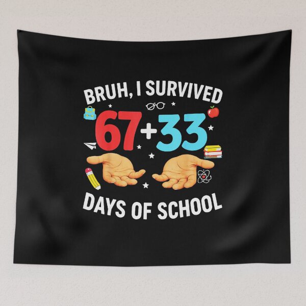 Item preview, BRUH, I SURVIVED 67+33 Days of School 100 Days Meme Celebration designed and sold by gladysenglish.