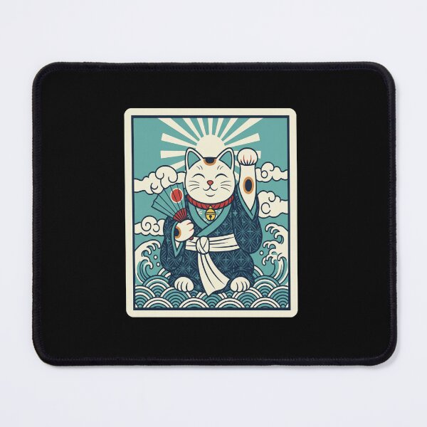 Item preview, Maneki Neko Blue Lucky Cat Japanese Art designed and sold by JordynLadukeg65.