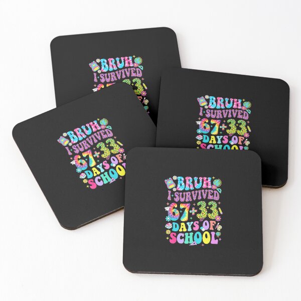 Item preview, BRUH I SURVIVED 67+33 DAYS OF SCHOOL 100 Days Colorful Meme designed and sold by gladysenglish.