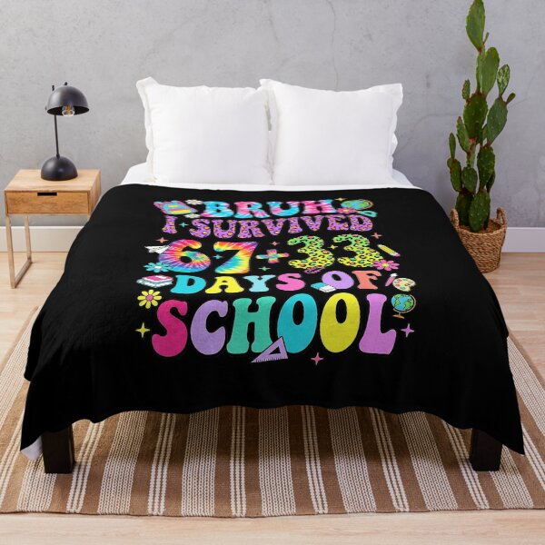 Item preview, BRUH I SURVIVED 67+33 DAYS OF SCHOOL 100 Days Colorful Meme designed and sold by gladysenglish.