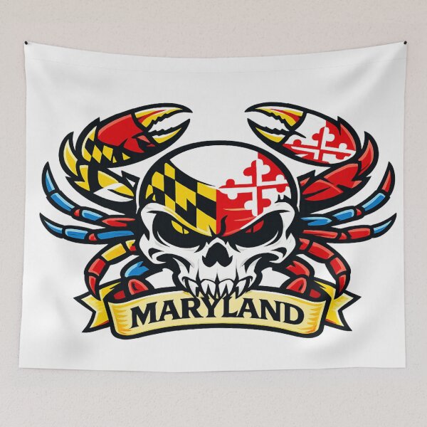 Item preview, Maryland Crab Skull Emblem designed and sold by LizzyLooDoo Designs.