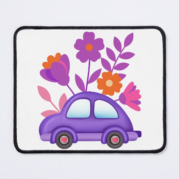 Item preview, Purple Flower Car – Cute Floral Aesthetic Illustration designed and sold by Clauzierra.