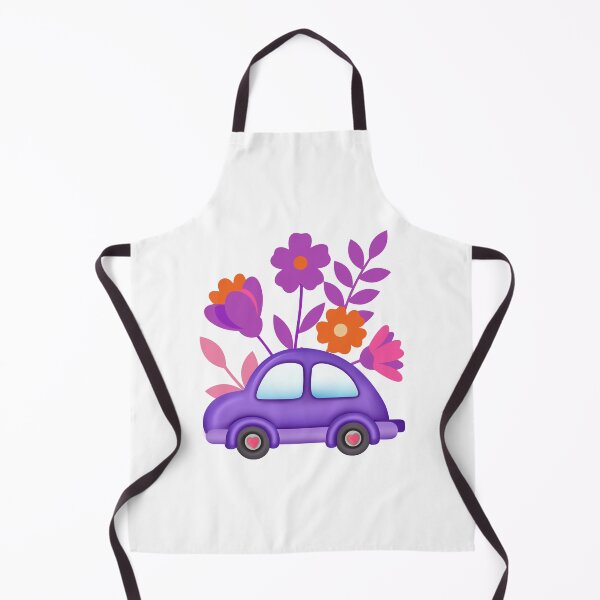 Item preview, Purple Flower Car – Cute Floral Aesthetic Illustration designed and sold by Clauzierra.