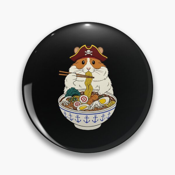 Item preview, Pirate Hamster Ramen Illustration Cute Japanese Food Art designed and sold by JEFDodsonArt.