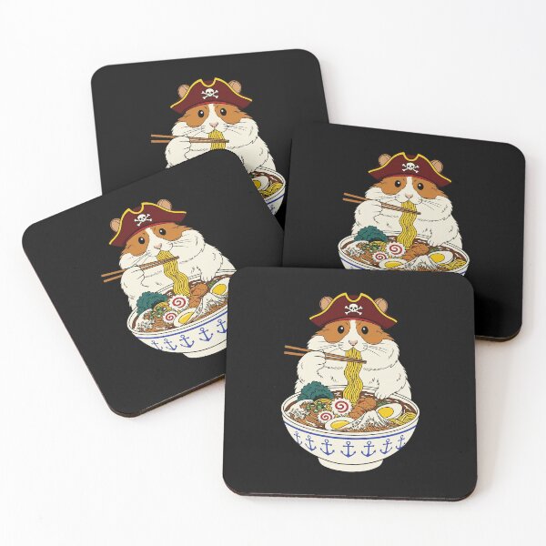 Item preview, Pirate Hamster Ramen Illustration Cute Japanese Food Art designed and sold by JEFDodsonArt.