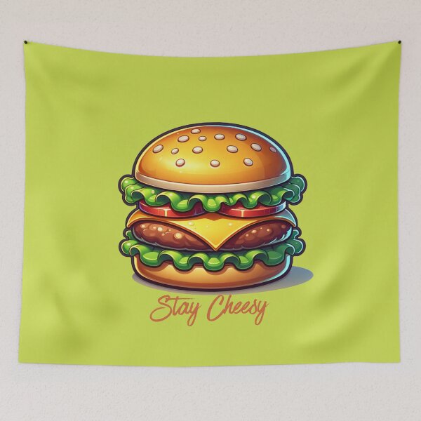 Item preview, Happy Cheeseburger Cutie Illustration designed and sold by All About DigiCraft by Fedelina.
