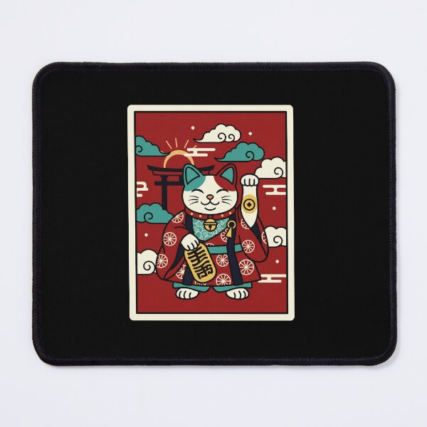 Item preview, Calico Maneki Neko Red Lucky Cat Japanese Art designed and sold by JordynLadukeg65.