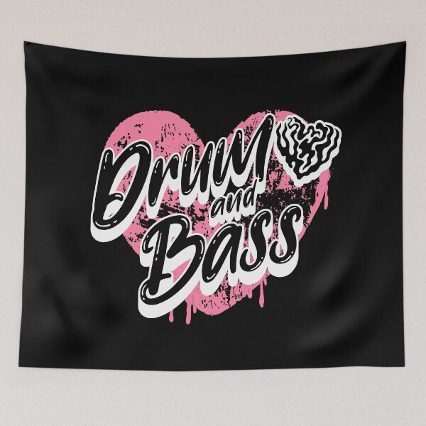 Item preview, DRUM AND BASS  - Heart Paint (White)  designed and sold by Discothreadz.