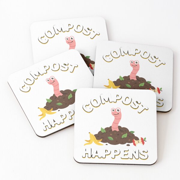 Item preview, Compost Happens Funny Gardening Cute Worm Cartoon designed and sold by chattsuede.