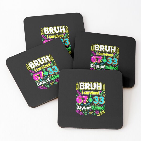 Item preview, BRUH I SURVIVED 67+33 Days of School 100 Days Bright Meme designed and sold by gladysenglish.