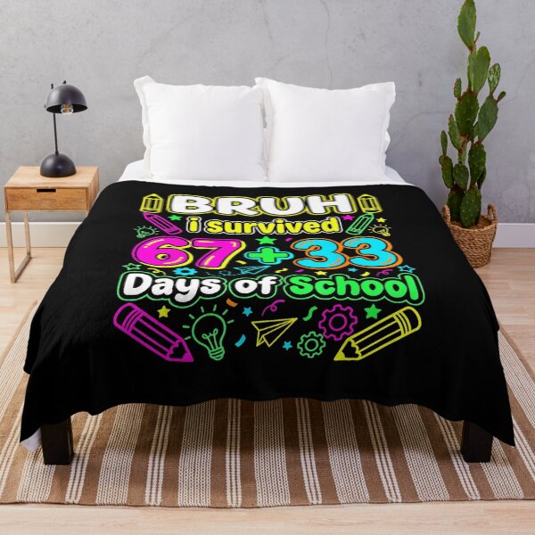 Item preview, BRUH I SURVIVED 67+33 Days of School 100 Days Bright Meme designed and sold by gladysenglish.