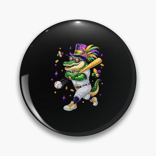 Item preview, Alligator Baseball Player Mardi Gras Carnival designed and sold by miaa-artistshop.