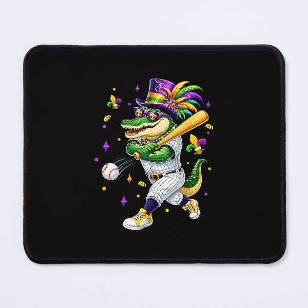 Item preview, Alligator Baseball Player Mardi Gras Carnival designed and sold by miaa-artistshop.