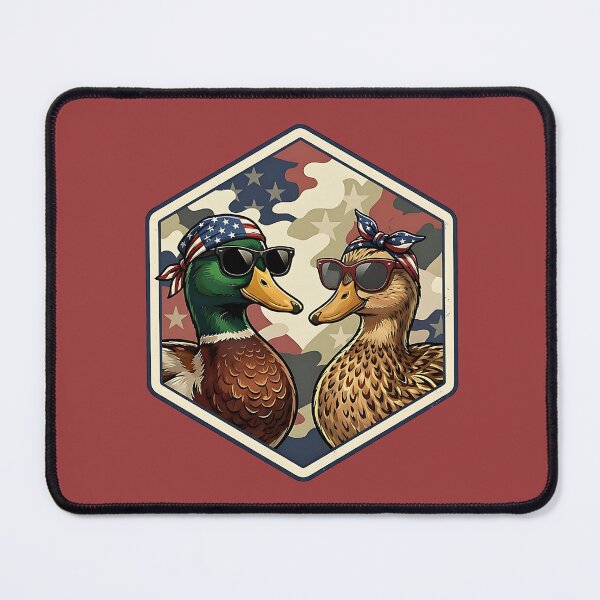 Item preview, Patriotic Duck Couple – 4th of July Mallard Badge in Red White & Blue designed and sold by SkyTastic.
