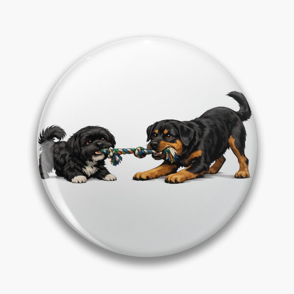 Item preview, Cute Dog Tug of War T-Shirt | Shih Tzu and Labrador Rottweiler Mix Playing | Dog Best Friends Graphic Tee | Pet Lover Gift designed and sold by Olivellaco.