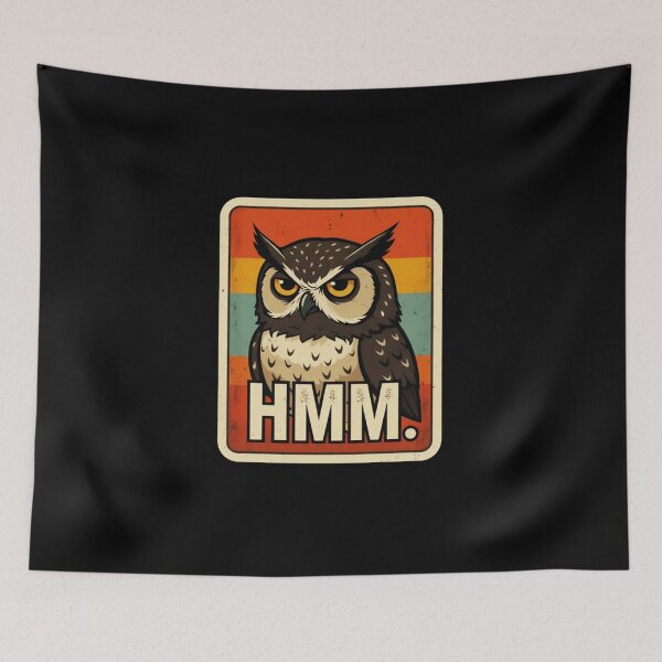 Item preview, HMM. Owl Illustration Thoughtful Attitude designed and sold by JEFDodsonArt.