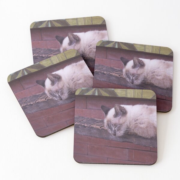 Item preview, Sleeping Cat on Wood designed and sold by ROSE ANN BANILAR.