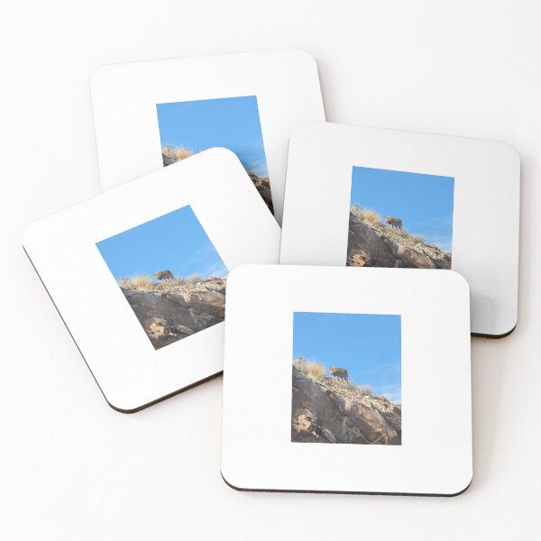 Item preview, Coyote Wildlife Animal Mountains Dessert Blue Sky NV Stickers Prints Posters Wall Art Magnet Home Coffee Cup Decoration TShirt Stationary Notebook Magnet Hat Kitchen Work School Office Redbubble Shop designed and sold by Saritas Boutique Shop.
