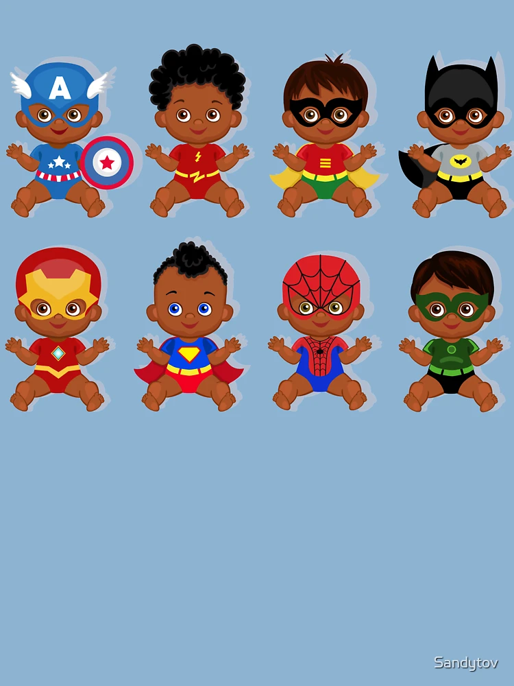 Superhero Kids Stamps Clipart, Multicultural Kids, MEGA BUNDLE AMB-2313