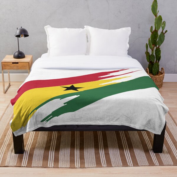 Aperçu de l'œuvre Drapeau du Ghana – Rouge, or et vert avec une étoile noire | Fierté ghanéenne créée et vendue par 914Design.