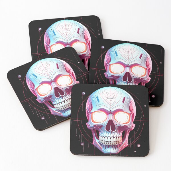 Item preview, Calavera ciberpunk bajo la lluvia de neón designed and sold by NEON ALLEY.