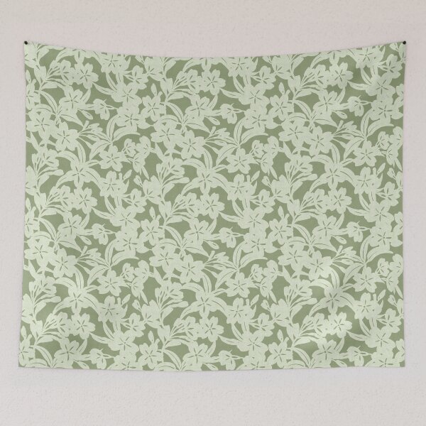 Item preview, Japandi Floral - Soft Green designed and sold by Sarah Thorpe Designs .