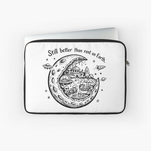 Item preview, Still Better Than Rent on Earth – Alien Moon Doodle designed and sold by StrayaDesign.