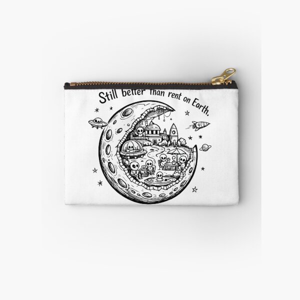 Item preview, Still Better Than Rent on Earth – Alien Moon Doodle designed and sold by StrayaDesign.