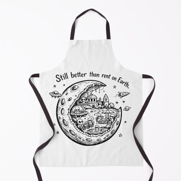 Item preview, Still Better Than Rent on Earth – Alien Moon Doodle designed and sold by StrayaDesign.
