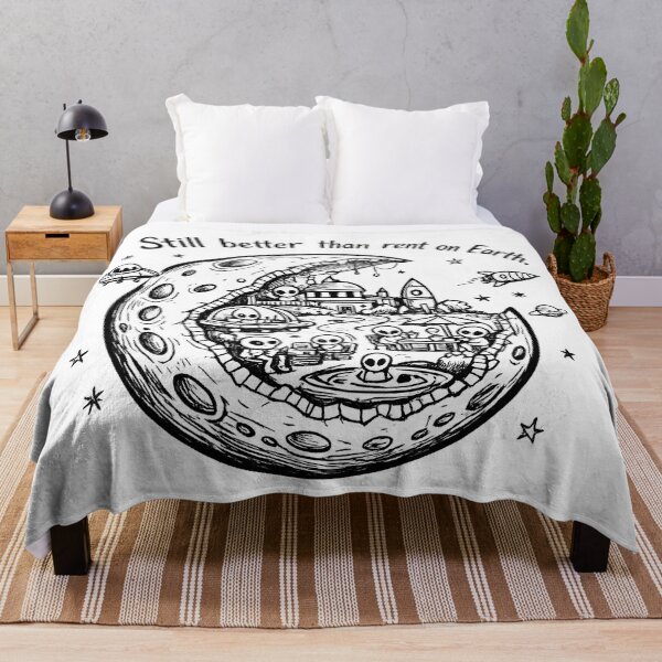 Item preview, Still Better Than Rent on Earth – Alien Moon Doodle designed and sold by StrayaDesign.