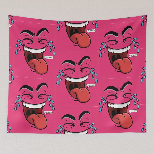 Item preview, Pink Sarcastic Crying Laughing I'm So Sad Face designed and sold by DGtaLrtcom.