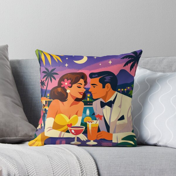 Item preview, Retro Hollywood Valentine Date Night by the Pool – Vintage Romance Art designed and sold by RosieKingArt.