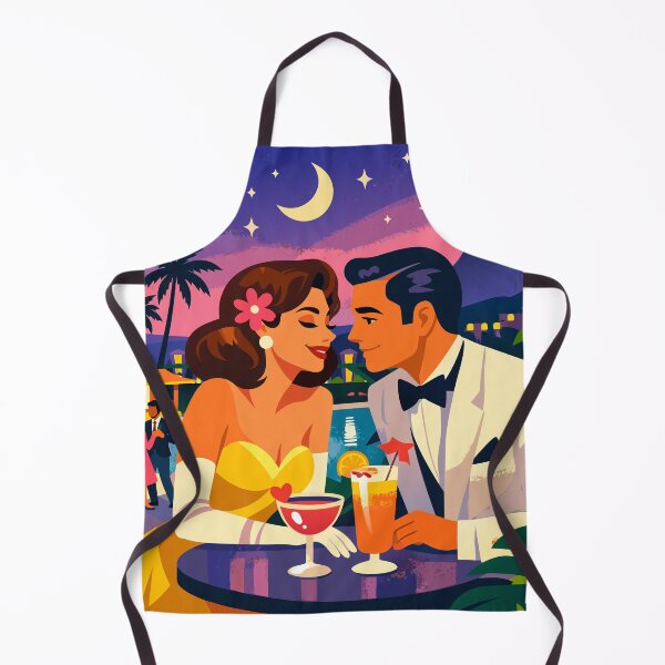 Item preview, Retro Hollywood Valentine Date Night by the Pool – Vintage Romance Art designed and sold by RosieKingArt.