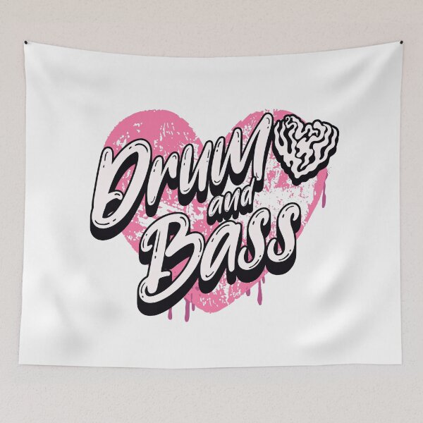 Item preview, DRUM AND BASS  - Heart Paint (Black) designed and sold by Discothreadz.