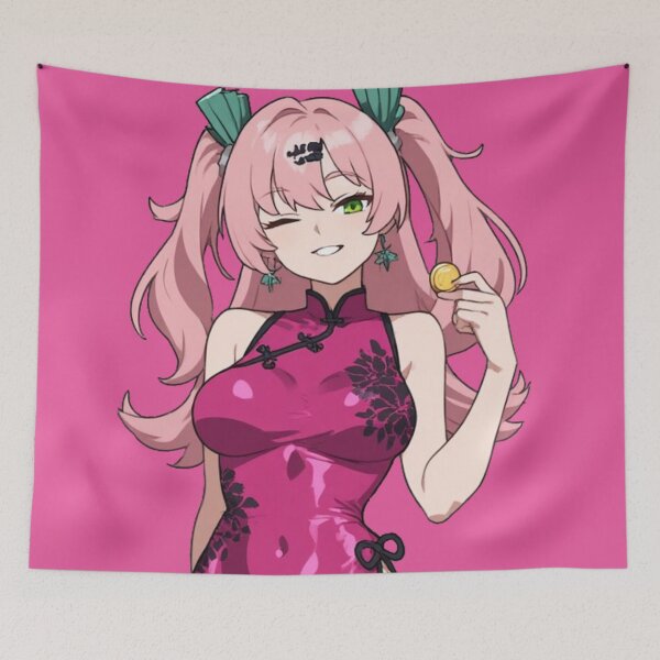 Item preview, Nicole Demara ZZZ - Pink Silk Cheongsam Money Aesthetic designed and sold by Jimakmo.