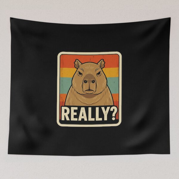Item preview, REALLY? Capybara Illustration Relatable Attitude Art designed and sold by JEFDodsonArt.
