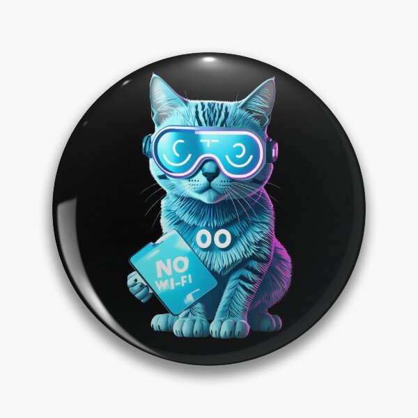 Artikelvorschau, Cyberpunk-Katze braucht WLAN entworfen und verkauft von NEON ALLEY.