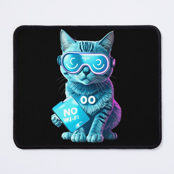 Artikelvorschau, Cyberpunk-Katze braucht WLAN entworfen und verkauft von NEON ALLEY.