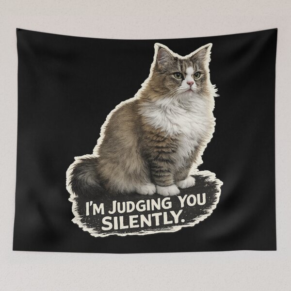 Item preview, I’m Judging You Silently – Judgmental Cat Illustration designed and sold by StrayaDesign.