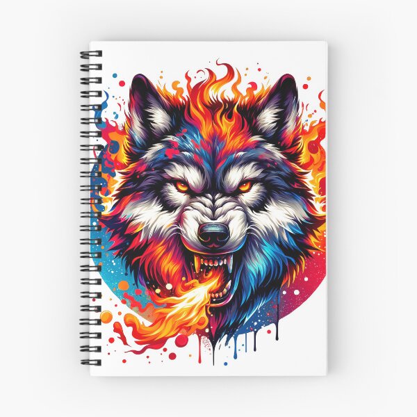 Item preview, Fire-Breathing Wolf With Flames Vibrant Design Art  designed and sold by DEC02.