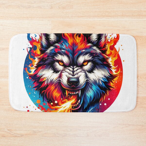Item preview, Fire-Breathing Wolf With Flames Vibrant Design Art  designed and sold by DEC02.